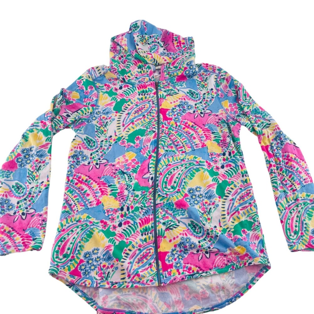 Crown & Ivy Women's Colorful Paisley Hoodie Size M Full Zipper Jacket